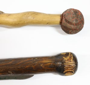 (2) FOLK ART CARVED CANES