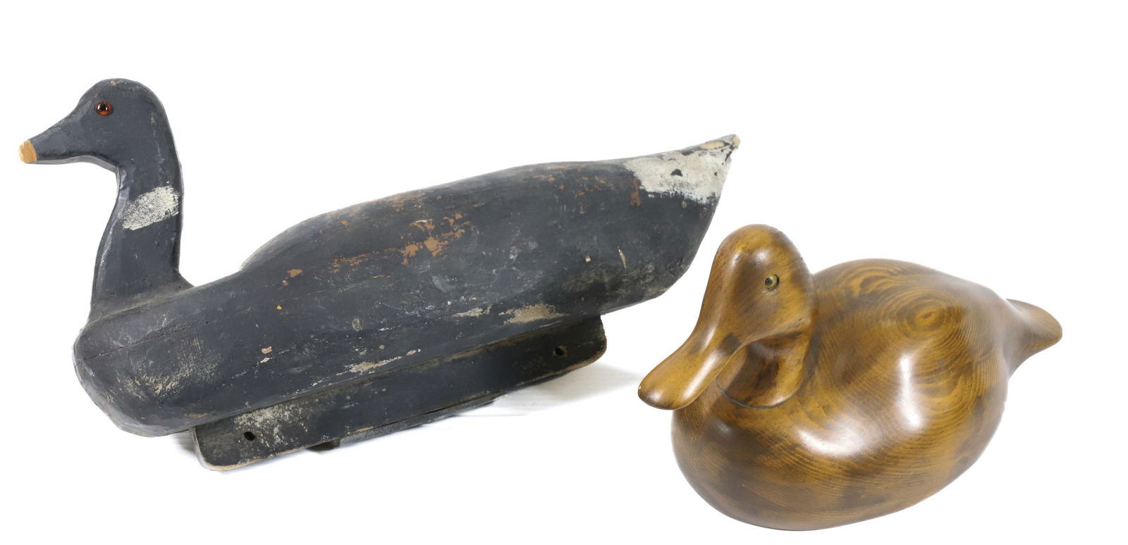 (2) CARVED WOODEN DUCK DECOYS (1 of 5)