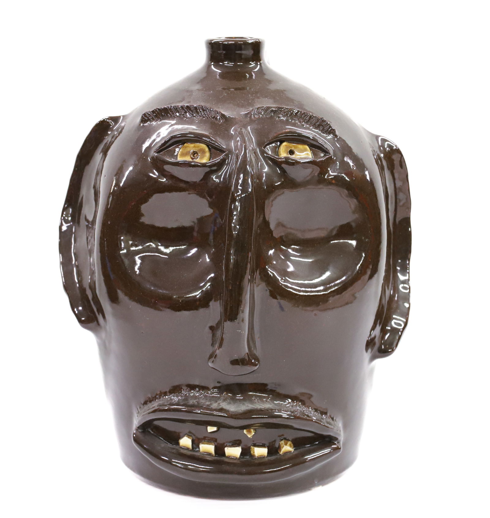 MICHAEL PERDUE POTTERY FACE JUG (1 of 6)