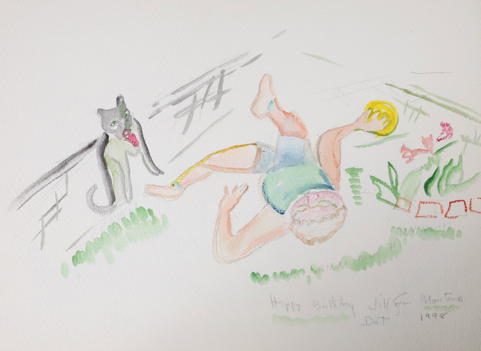 DOROTHY STRAUSER SKETCHBOOK: (9) DEPICTS VARIOUS SCENES OF STRAUSER FAMILY AND LOCATIONS (PARK, RED LOBSTER AND MORE). FROM 1998. 9" X 12". PLEASE READ CAREFULLY - Terms for Purchasing and Shipping of Auction Items. Please read c