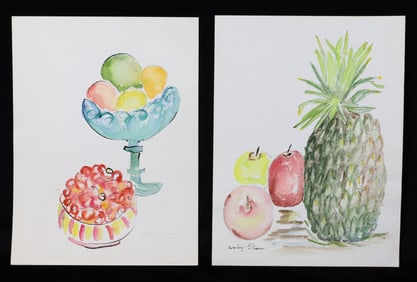 (2) DOROTHY STRAUSER WATERCOLORS ON PAPER