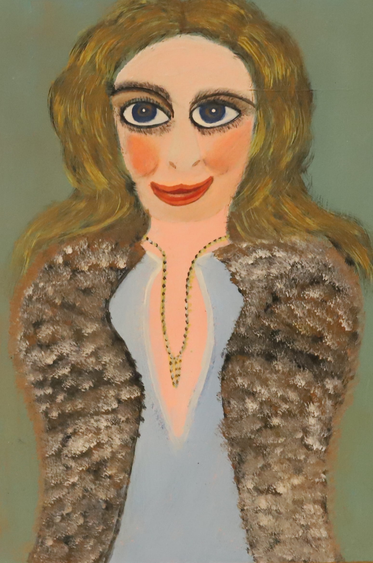 BRUNO DEL FAVERO OIL ON BOARD: PORTRAIT OF A WOMAN WEARING FUR STOLE. SGND. ON BACK. #263. 32 1/2" X 24". PLEASE READ CAREFULLY - Terms for Purchasing and Shipping of Auction Items. Please read carefully before bidding. Hartzell