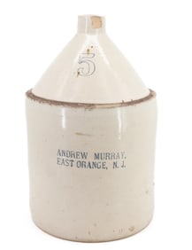 FIVE-GALLON EAST ORANGE, NJ STONEWARE JUG