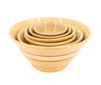 (6) YELLOW WARE MIXING BOWLS
