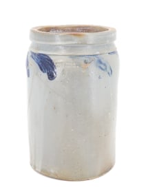 BLUE DECORATED CROCK, JOHN BELL
