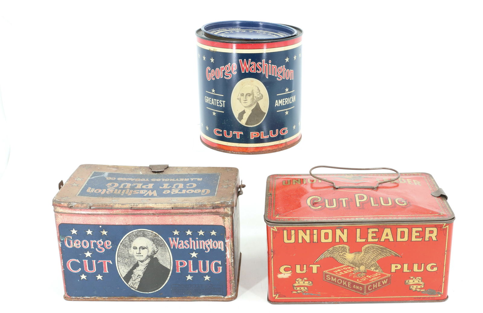 GEORGE WASHINGTON AND UNION LEADER TOBACCO TINS (1 of 5)