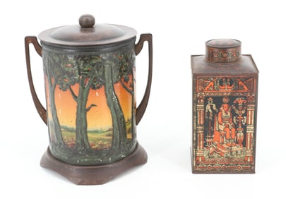 ANTIQUE BISCUIT AND COCOA TINS