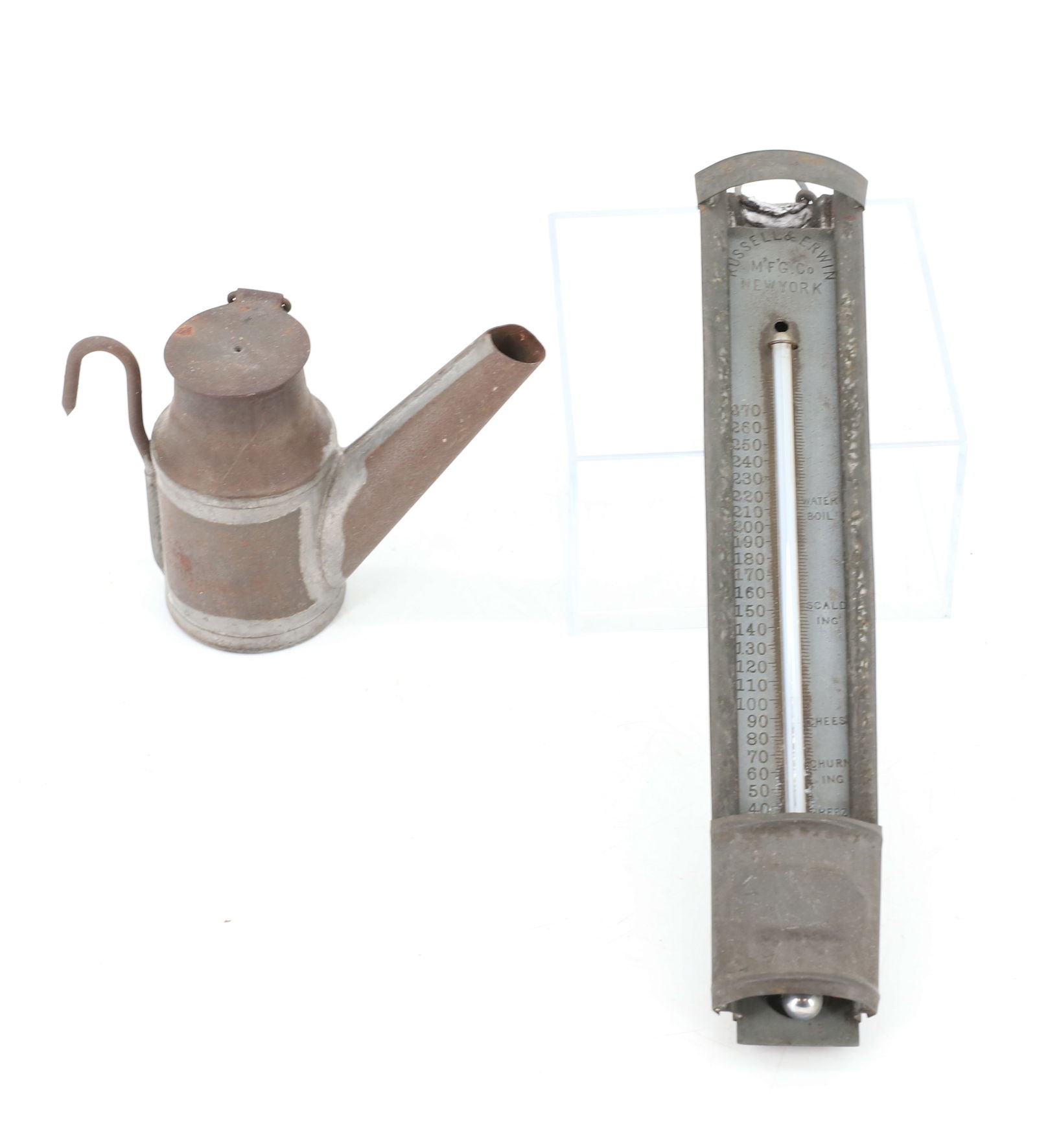 TIN MINER'S LIGHT AND THERMOMETER (1 of 3)