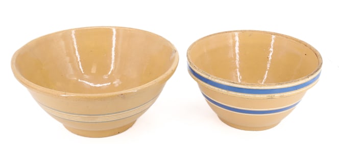 (2) YELLOW WARE MIXING BOWLS