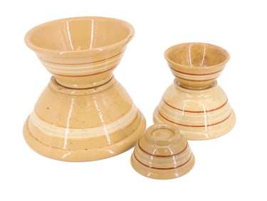 (5) YELLOW WARE MIXING BOWLS