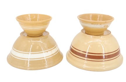 (4) YELLOW WARE MIXING BOWLS