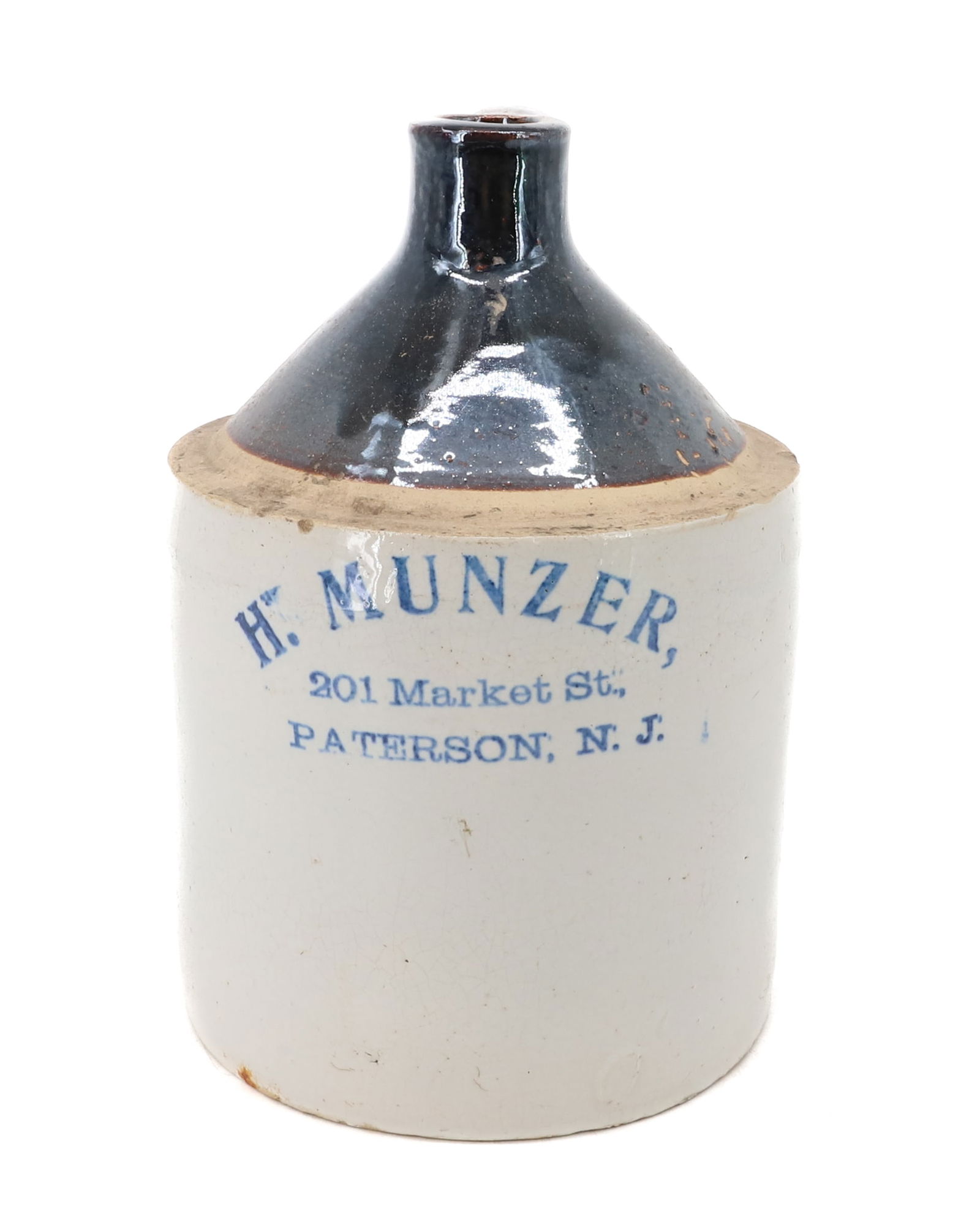 H. MUNZER STONEWARE ADVERTISING JUG (1 of 6)