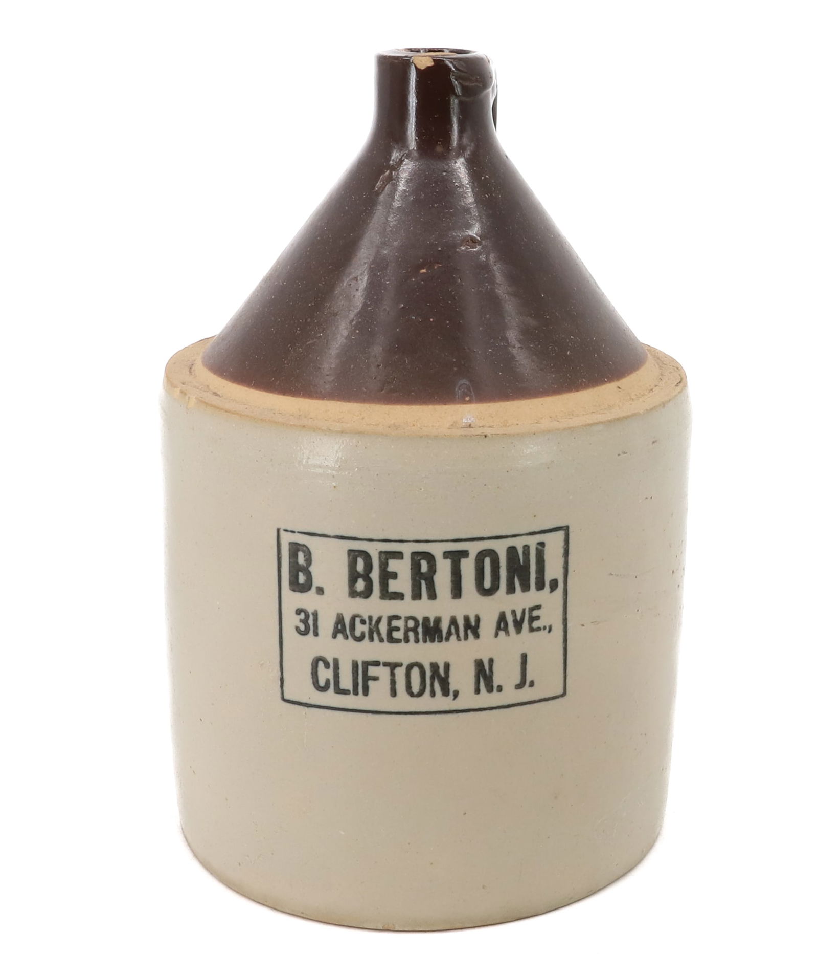 B. BERTONI STONEWARE ADVERTISING JUG (1 of 6)