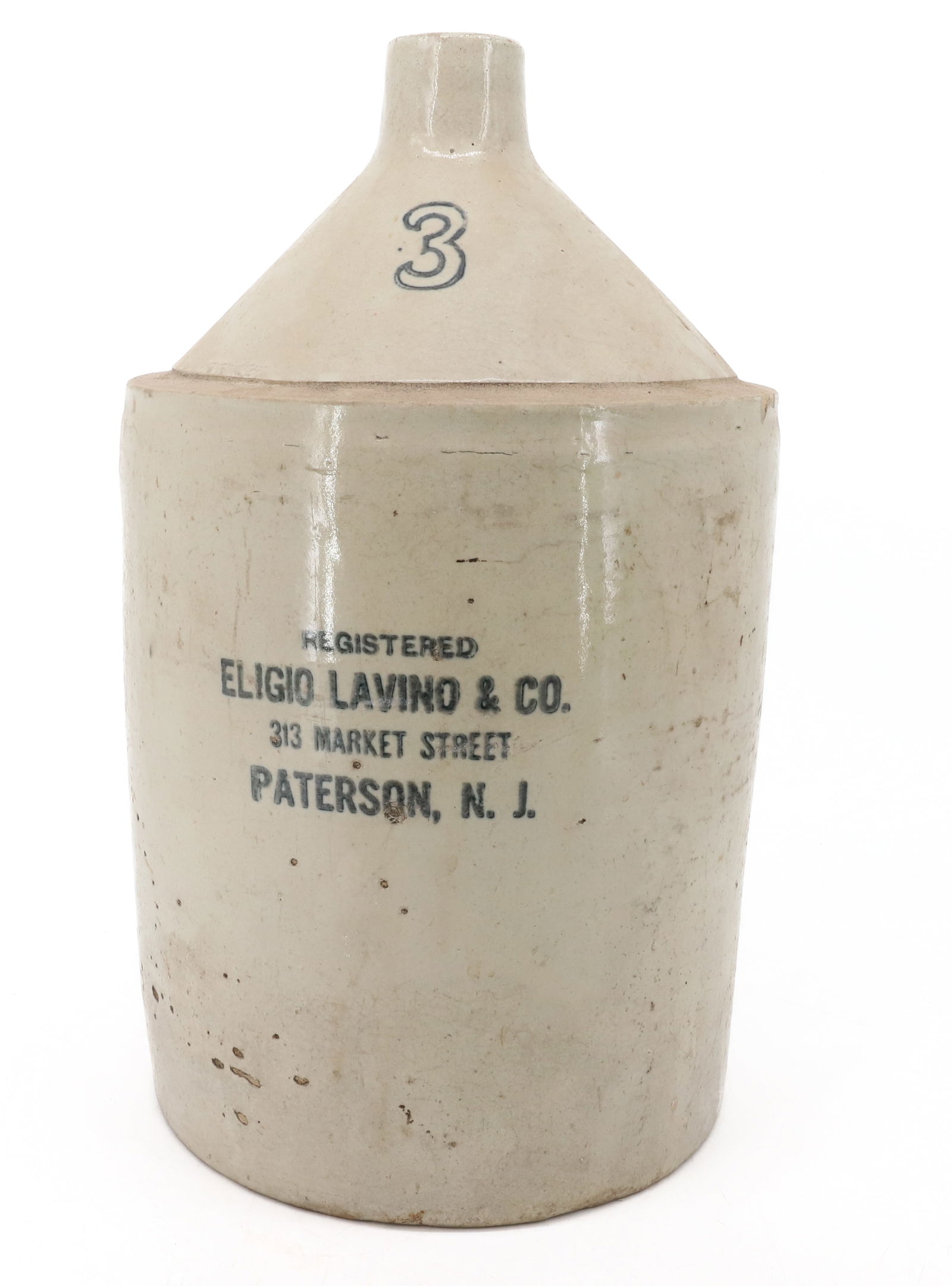 (3) GALLON STONEWARE ADVERTISING JUG (1 of 6)