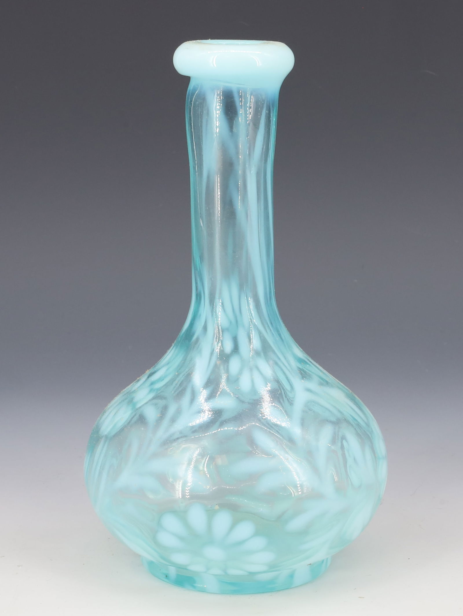 BLUE OPALESCENT BARBER BOTTLE (1 of 5)