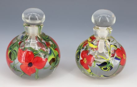 (2) RICHARD OLMA PERFUME BOTTLES, PAPERWEIGHTS