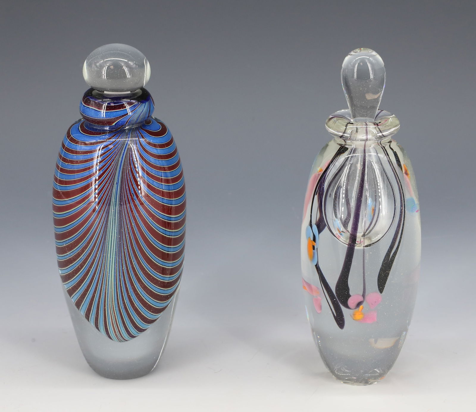 (2) ART GLASS PERFUME BOTTLES (1 of 5)