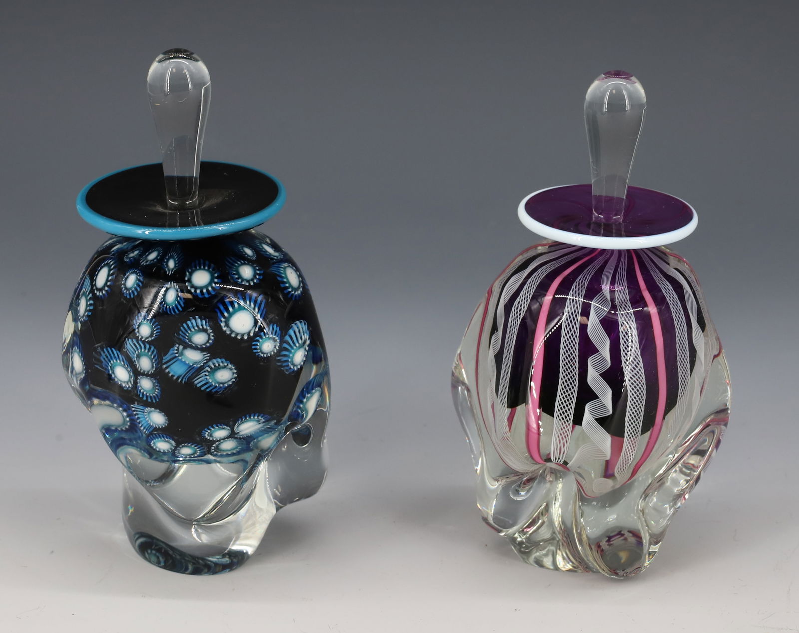 (2) ART GLASS PERFUME BOTTLES (1 of 5)