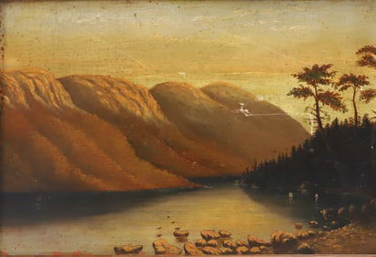 OIL ON WOODEN PANEL, LANDSCAPE
