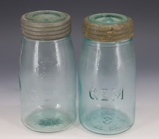 (2) GEM FRUIT JARS
