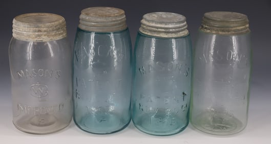 LOT OF (4) MASON'S FRUIT JARS