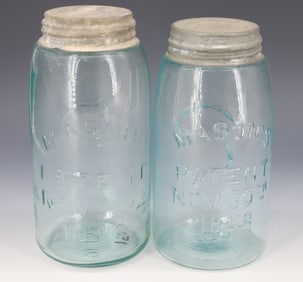 (2) MASON'S PATENT 1858 JARS