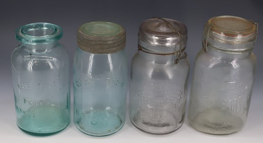 LOT OF (4) FRUIT JARS
