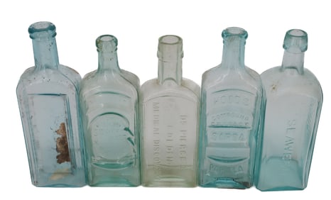 LOT OF AQUA MEDICINE BOTTLES