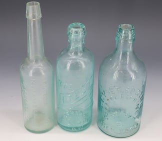 (3) EMBOSSED WATER BOTTLES