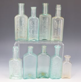 LOT OF (9) AQUA MEDICINE BOTTLES