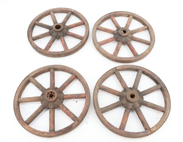 LOT OF (4) WOODEN WHEELS