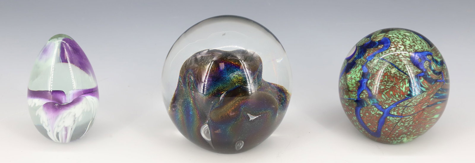 (3) ART GLASS PAPERWEIGHTS (1 of 6)