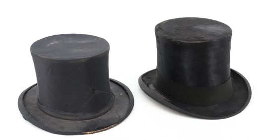(2) ANTIQUE TOP HATS