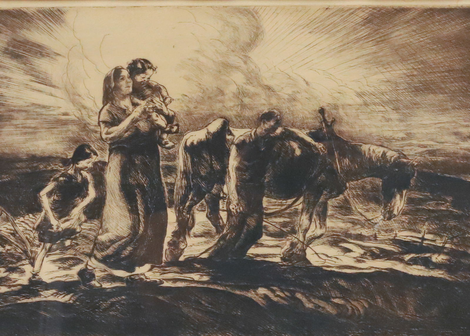 GOING HOME ETCHING, JOHN COSTIGAN (1 of 6)