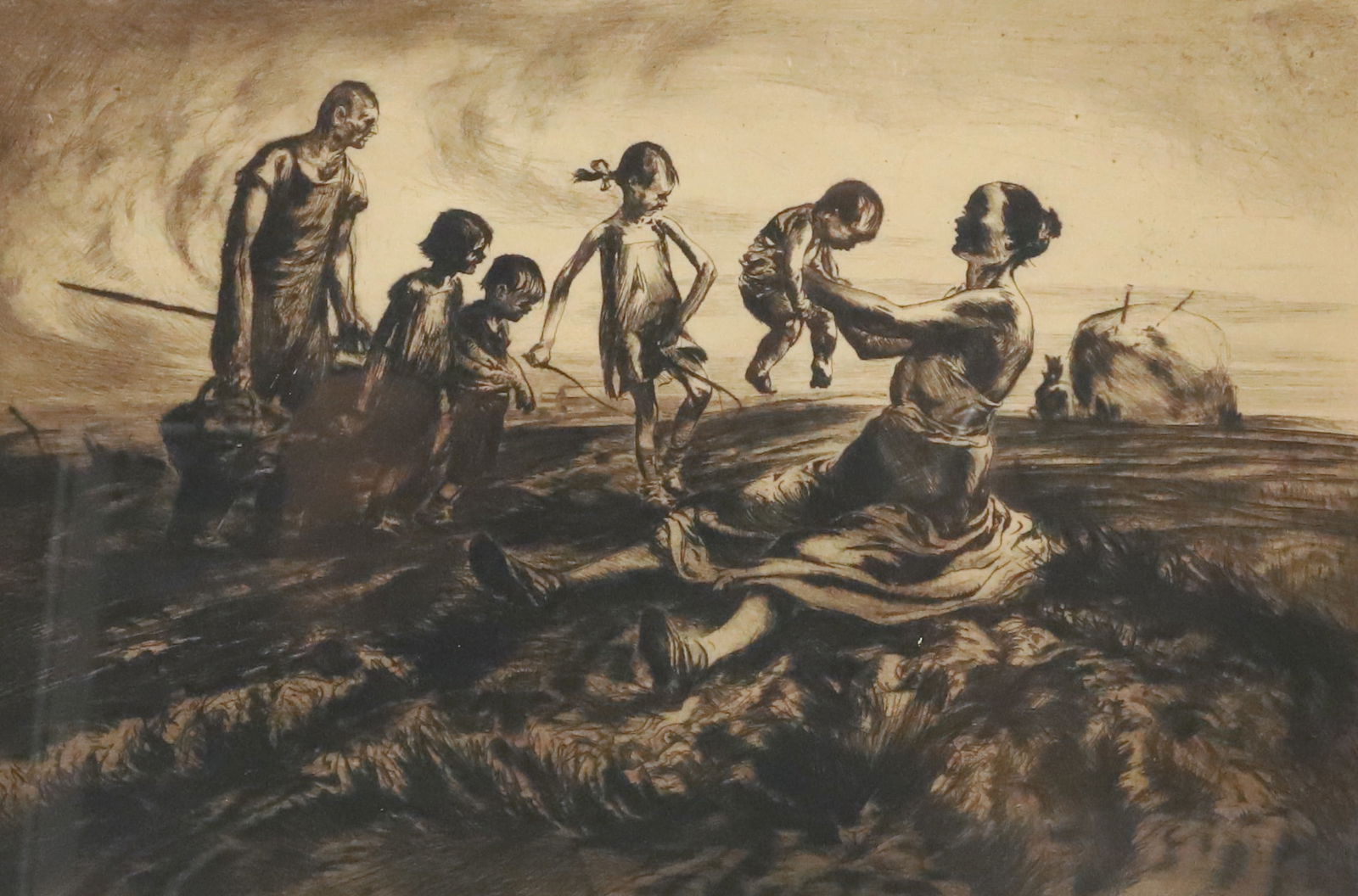 GROUP OF FIGURES ETCHING, JOHN E. COSTIGAN (1 of 6)