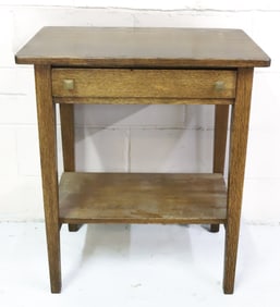 OAK SINGLE DRAWER SIDE TABLE
