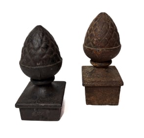(2) CAST IRON FINIALS