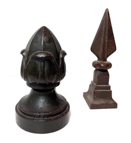 (2) CAST IRON FINIALS