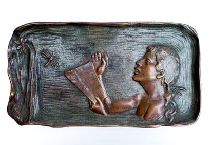 ART NOUVEAU BRONZE PIN TRAY