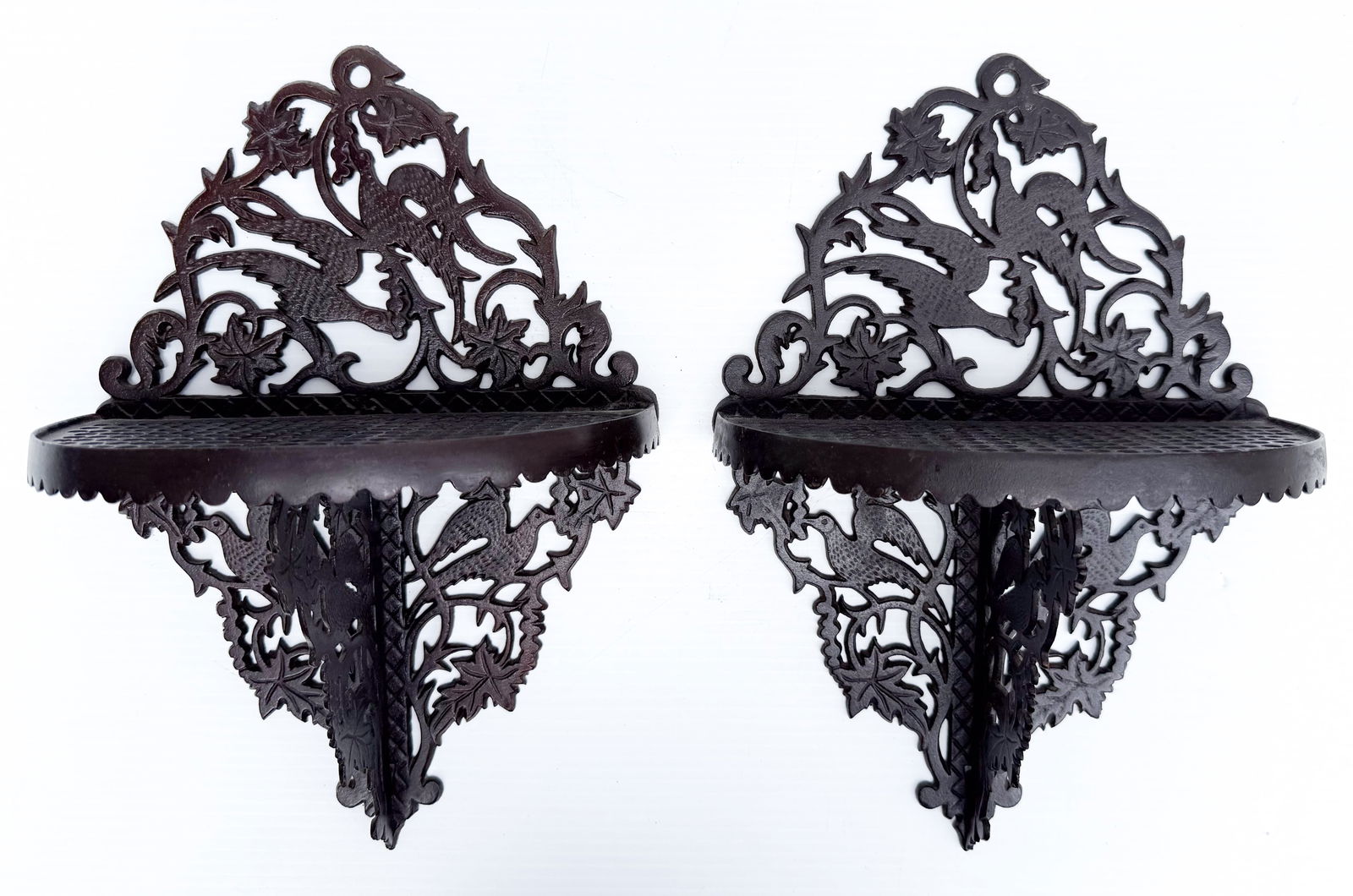 PAIR OF VICTORIAN CAST IRON SHELVES (1 of 4)