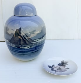 ROYAL COPENHAGEN LIDDED JAR AND DISH