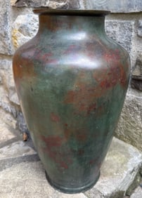 JAPANESE PATINATED BRONZE FLOOR VASE
