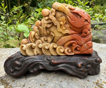CHINESE CARVED STONE SEA CREATURES