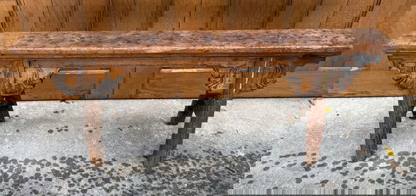 19TH C. CHINESE CARVED WOODEN BENCH