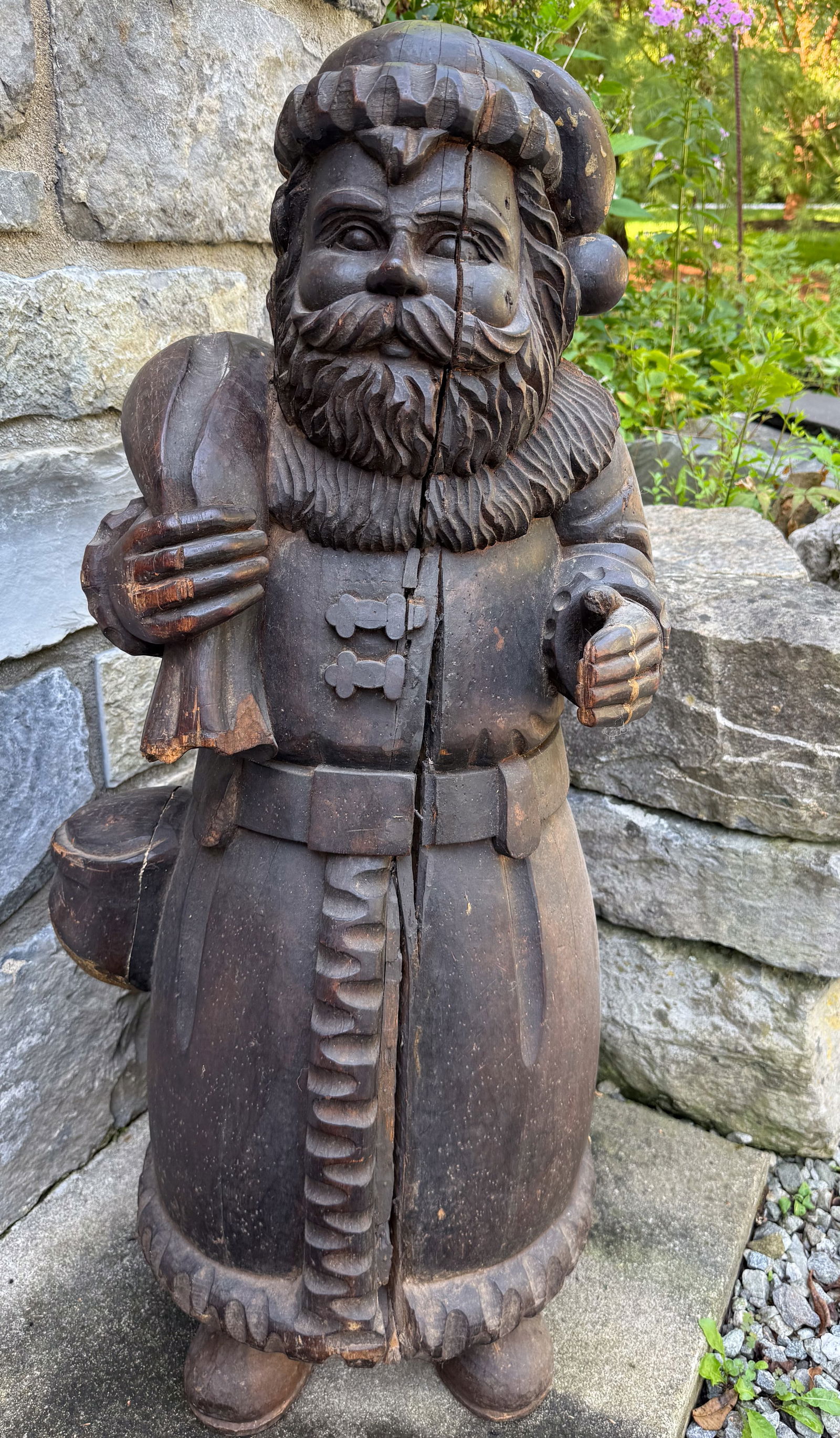 LARGE PAPIER-MACHE SANTA CLAUS, BELSNICKEL (1 of 6)
