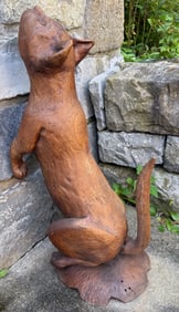 FOLK ART WOODEN CAT