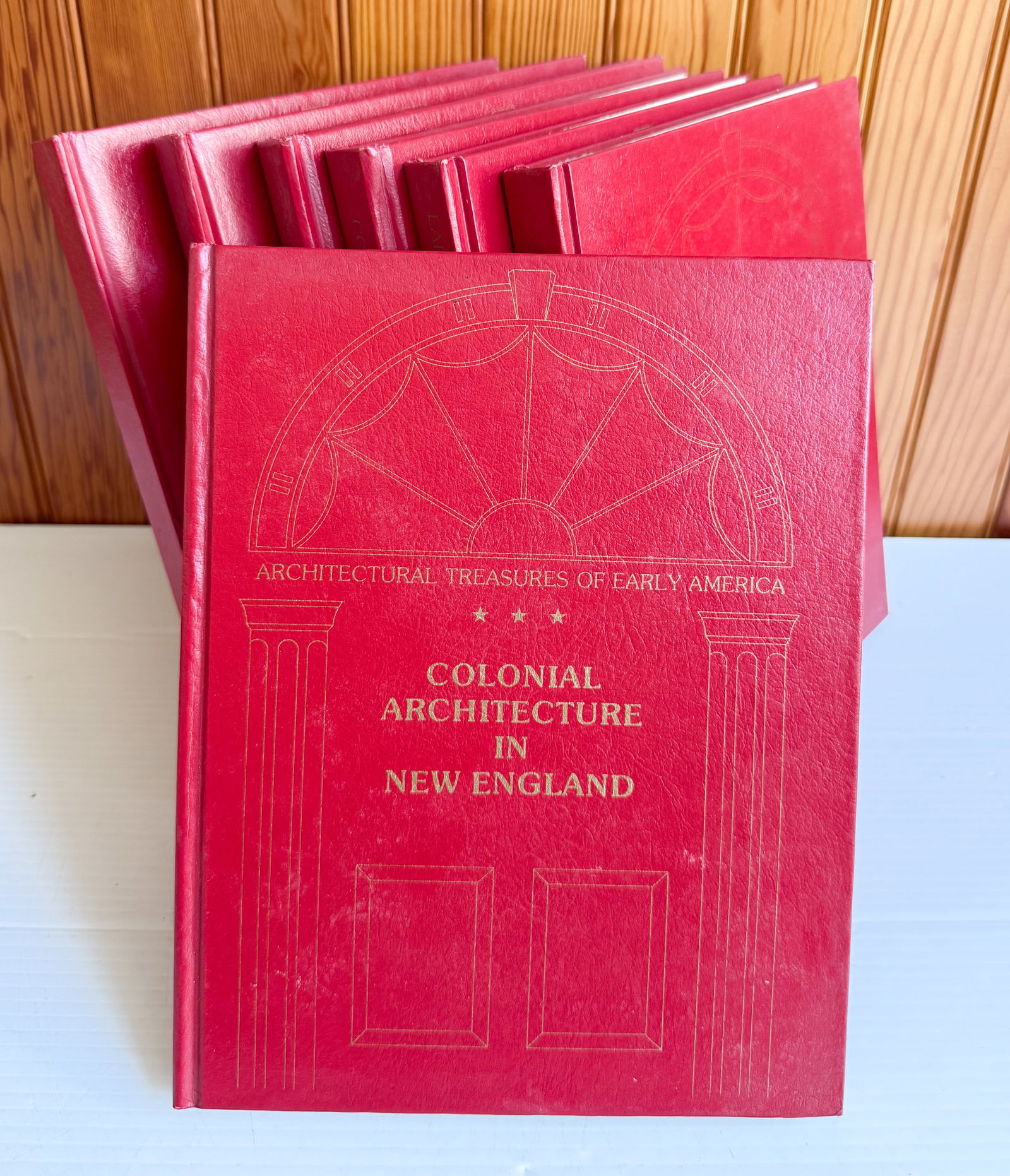"ARCHITECTURAL TREASURES OF EARLY AMERICA" , SEVEN VOLUMES: 1977 INCLUDING: COLONIAL HOMES IN THE SOUTHERN STATES. EARLY HOMES OF RHODE ISLAND, COLONIAL ARCHITECTURE IN NEW ENGLAND. AND MORE. PLEASE READ CAREFULLY - THIS IS AN ONLINE ONSITE ONLY AUCTION - Term