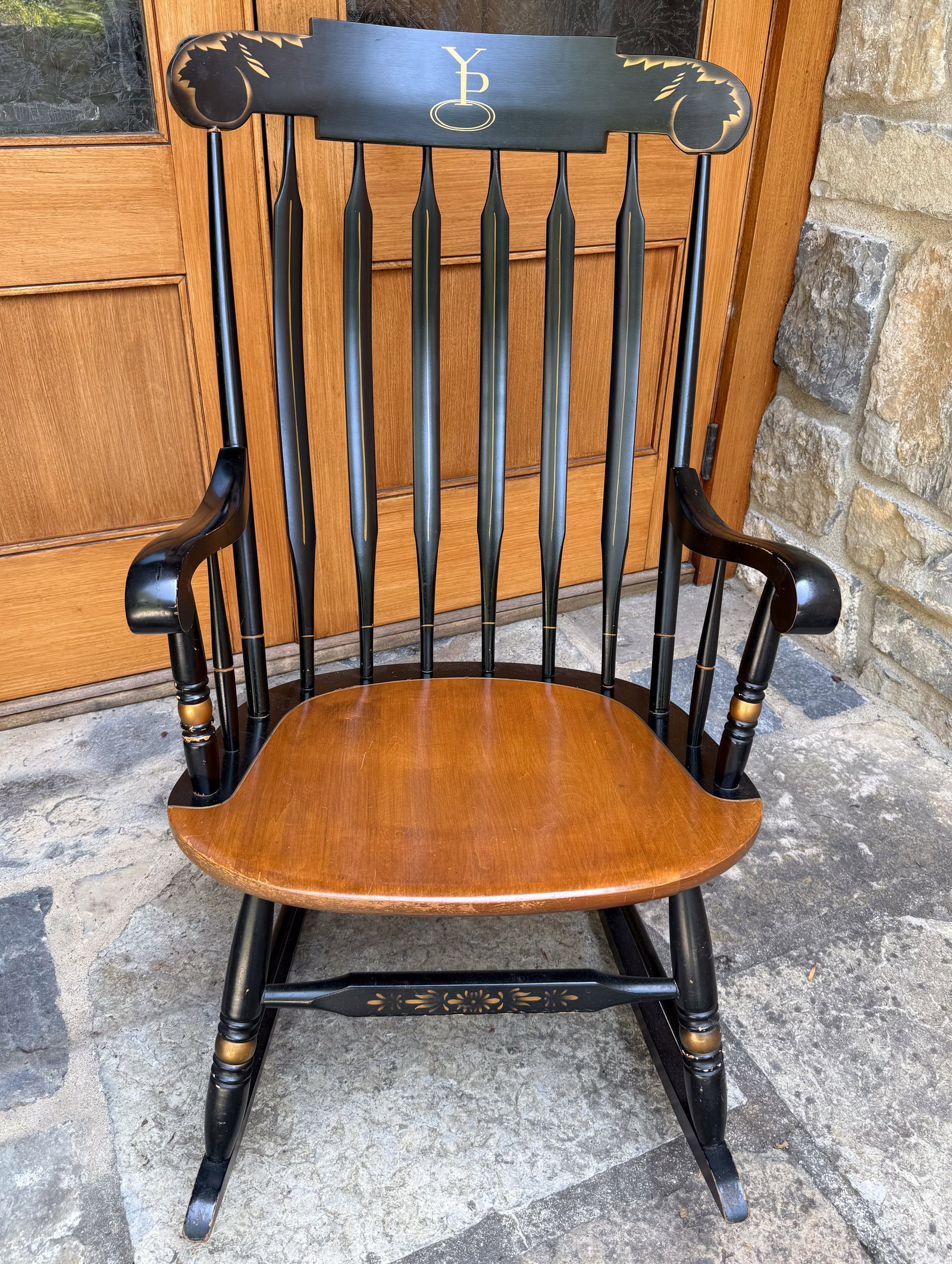 HITCHCOCK PRESENTATION ROCKING CHAIR: 40" X 22" X 19 1/2". PLEASE READ CAREFULLY - THIS IS AN ONLINE ONSITE ONLY AUCTION - Terms for Purchasing and Shipping of Auction Items. Please read carefully before bidding. Hartzell’s Auction Gall