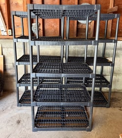 (3) SETS OF PLASTIC SHELVING