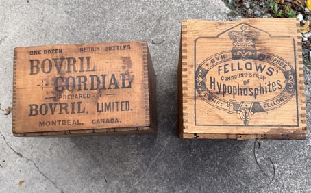 (2) WOODEN ADVERTISING CRATES